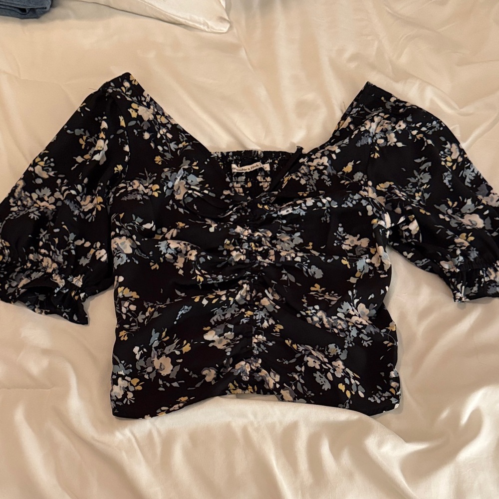 Abercrombie & Fitch Navy Blue Floral Blouse